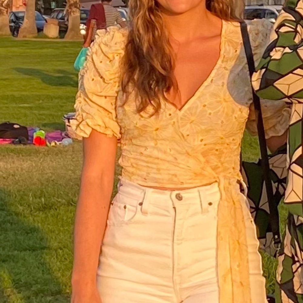 Yellow wrap top